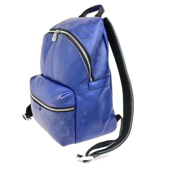 LOUIS VUITTON Discovery Backpack Bag Taigarama Leather Blue SHW M30229 99YG960 - Picture 9 of 16